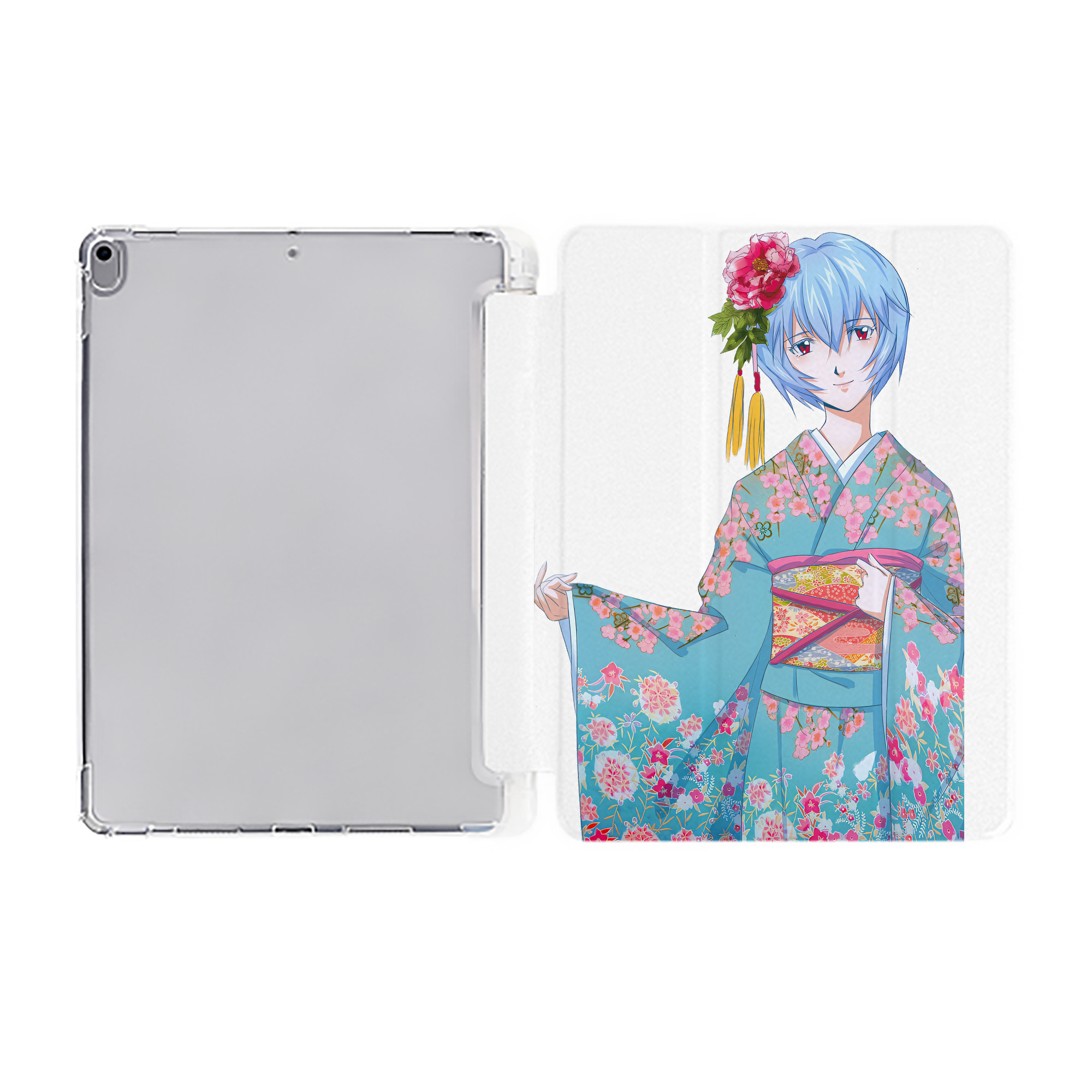 （画像用） EVA 新世紀エヴァンゲリオン IPad ケース ペン収納付き 三つ折りスタンド PUレザー×シリコン 対応機種9.5/10.5/10.9インチ